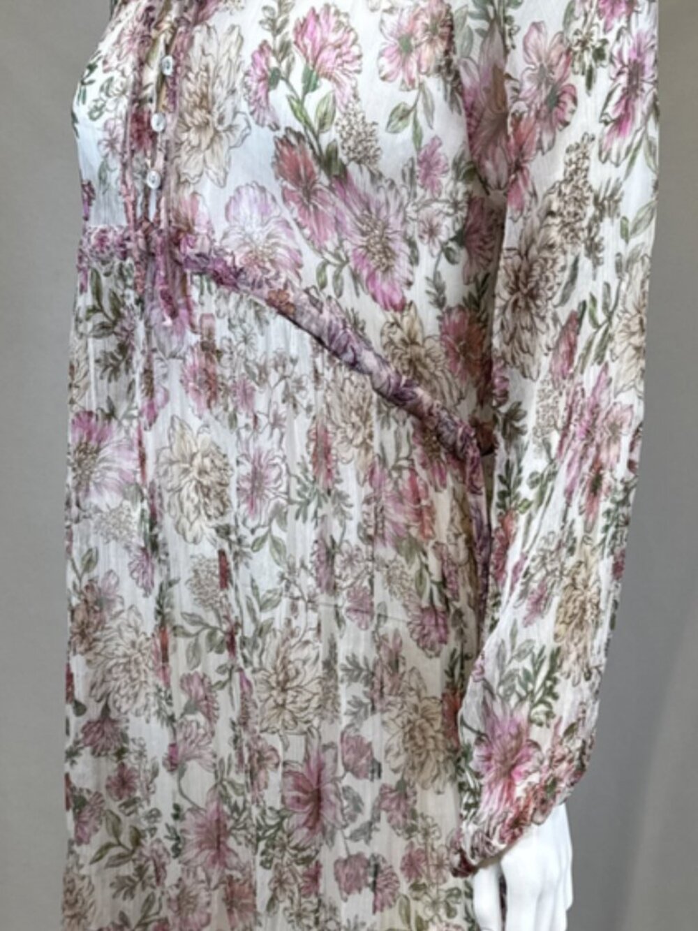 Johnny Was Jade Women's Floral Silk Sheer Dress, Size S - Picture 8 of 15